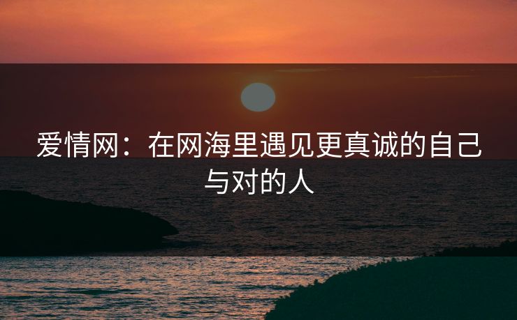 爱情网：在网海里遇见更真诚的自己与对的人