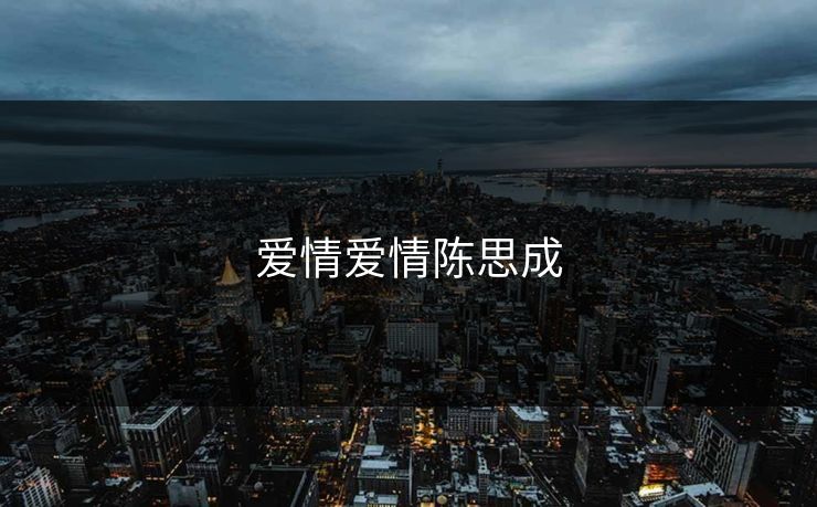爱情爱情陈思成 爱情爱情陈思成