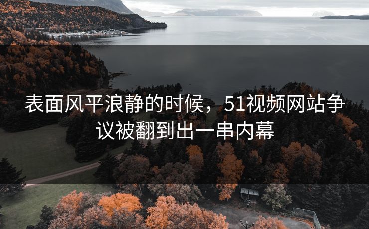 表面风平浪静的时候,51视频网站争议被翻到出一串内幕