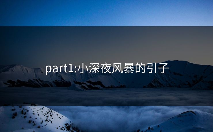 part1:小深夜风暴的引子